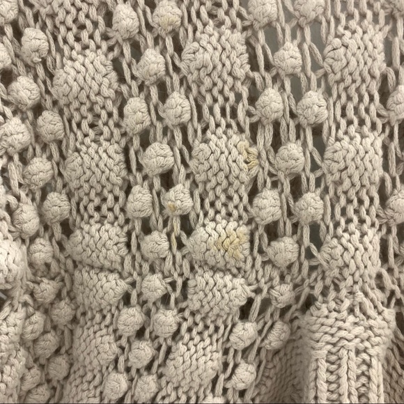 REBECCA TAYLOR Cream Ivory Crochet Open Knit Dolman Cocoon Sweater Cardigan XS/S - Picture 10 of 13